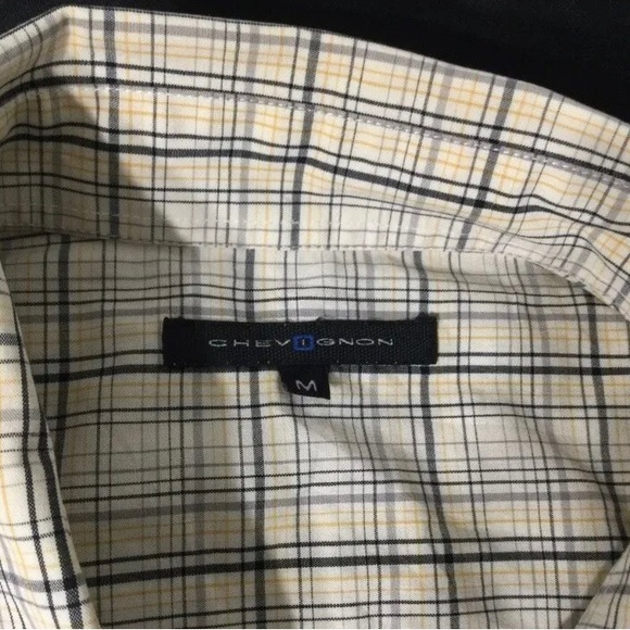 Chevignon Women Beige Plaid Long Sleeve Button Up Shirt Size M - Picture 4 of 9